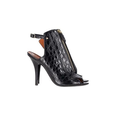 Givenchy croc-embossed black leather slingback sandals Size 7.5 New