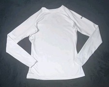 Nike Pro Combat Dri Fit Therma Fitted Compression Shirt Mens M White Base Layer