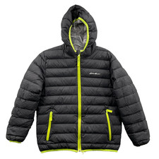 Eddie Bauer Goose Puffer Jacket Kids M 10-12 Reversible Outdoor Hike Camp Snow