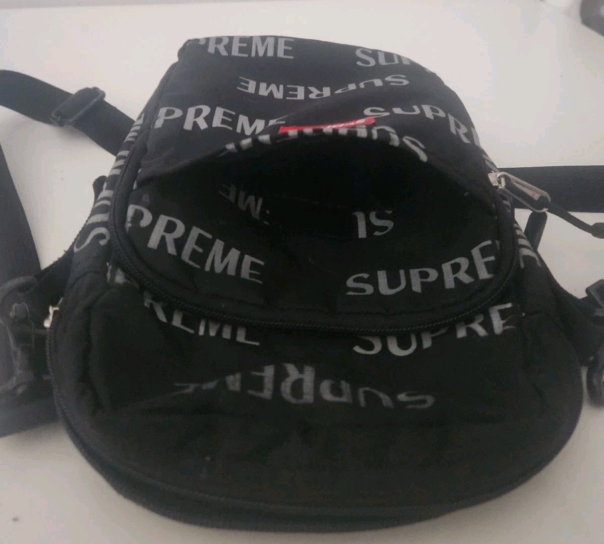 FW16 Supreme 3M reflective repeat black shoulder bag Cordura fabric Rare thumbnail 7