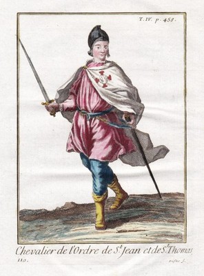Ordre de Saint-Thomas d'Acre Knights Saint Ritter Thomas costume engraving 1790