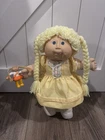1986 hm 11 Cabbage patch kids with yellow hair in HTF yellow cpk dress #166