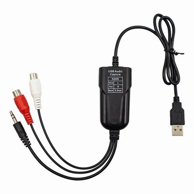 USB Audio Capture Card Grabber,for Vinyl Cassette Tapes to Digital MP3 Converter