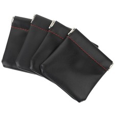 Molain 4Pcs PU Leather Earphone Pouch Headphone Storage Bag, Pocket Size