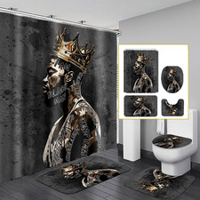 African American, Black Praying King Print Shower Curtain or Bathroom Sets.