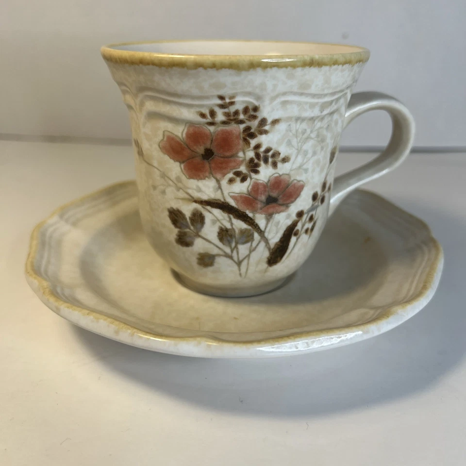 Platillo taza café té flores de paja Mikasa Country Charm (4 juegos) Japón MG15 Foto 2 de 4