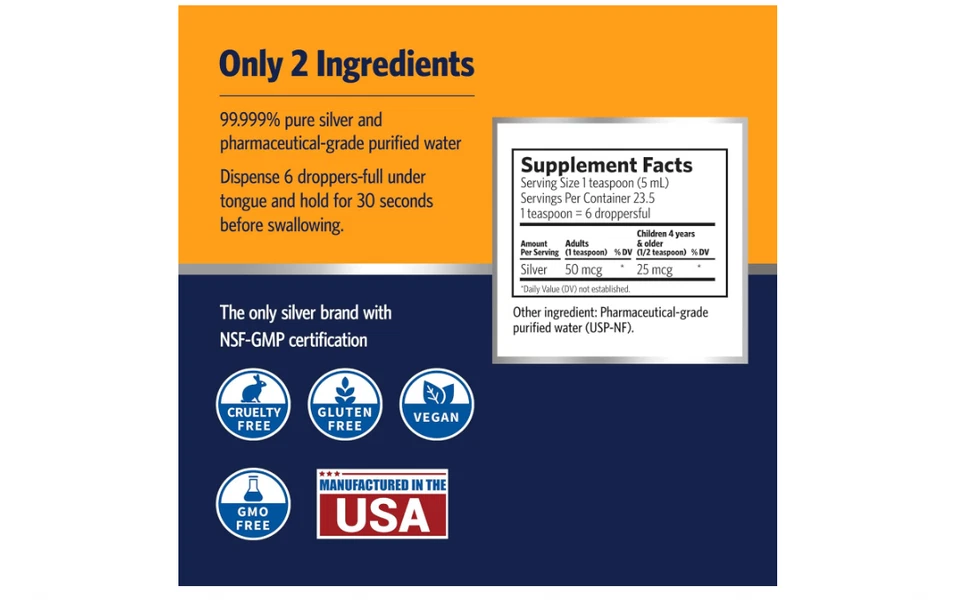 Sovereign Silver Bio Active Silver Hydrosol 4 oz x 3-pack (Total 12 oz) - Image 2 of 4