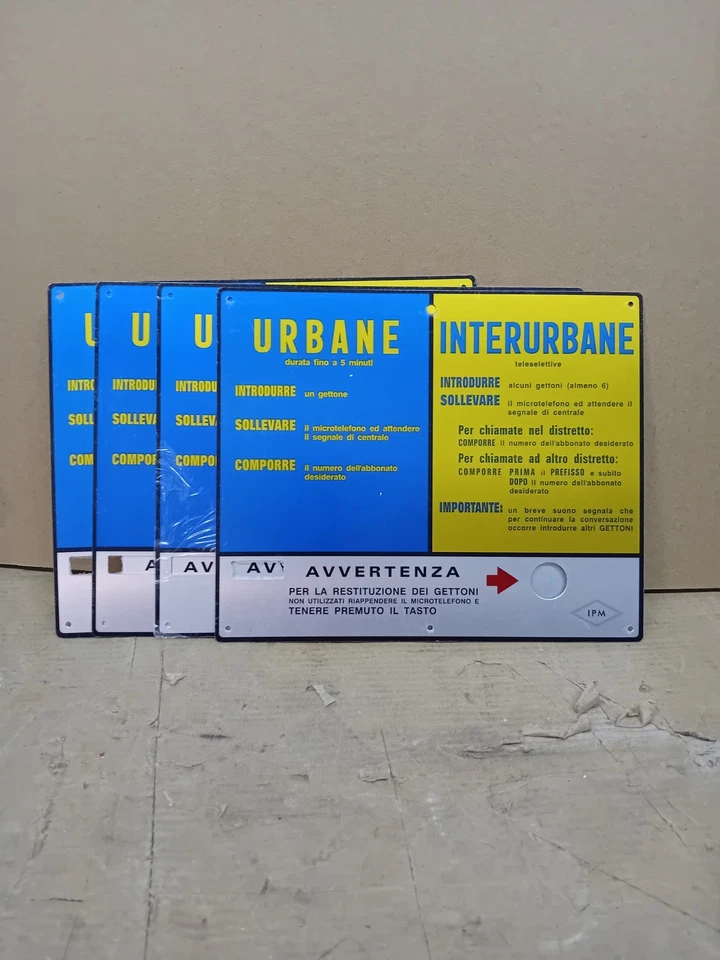 TELEFONO A GETTONI   SIP  Targa Istruzioni Nuova Fondo Magazzino  - Immagine 4 di 4