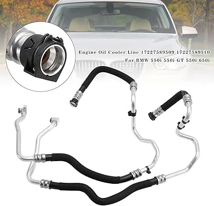 2x Línea de enfriador de aceite de motor para BMW F07 F12 F13 F02 550i 650i 750Li N63 2009-2013 Foto 2 de 4