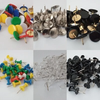 Push pins for Cork board Thumb Tacks Assorted Colours Clear Black Silver Crafts