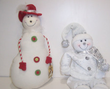 2 Christmas Snowmen Fabric Snowman Holiday Christmas Decor Decoration