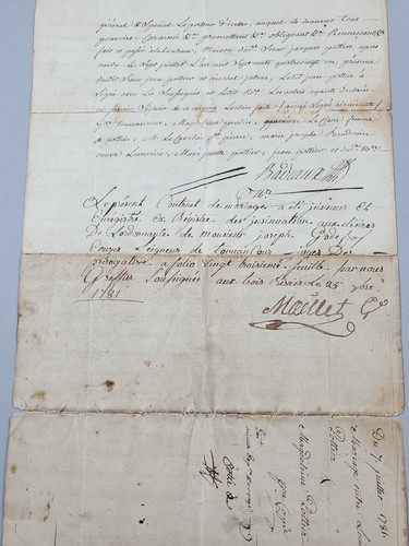 Antiguo 1781 Quebec Canadá Certificado de Matrimonio Documento Efeema - Imagen 8 de 11