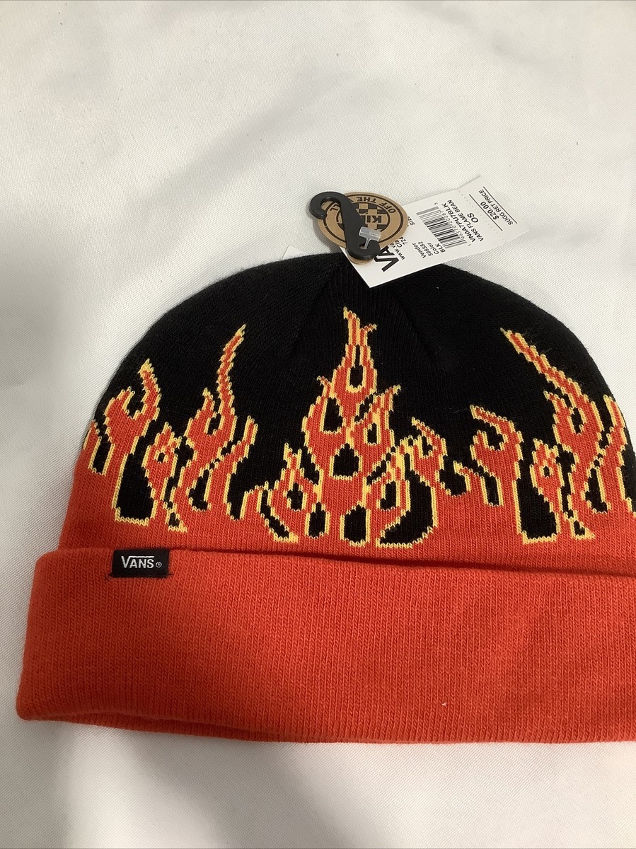 Vans Black and Red Flame Beanie Unisex Size OS | eBay