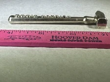 VINTAGE SEE'S CANDIES MINIATURE WHITE BRASS TOFFEE BRITTLE HAMMER 3 & 3/8" LONG