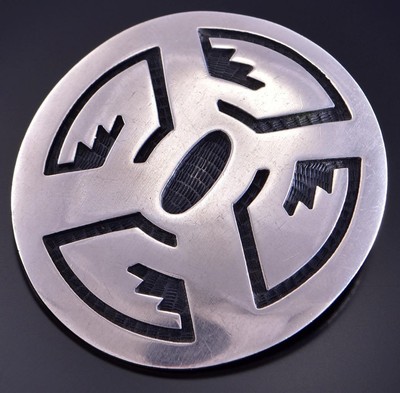 Vintage Silver Hopi Shield Handmade Pendant & Brooch by Vintage Silver Hopi Shield Handmade Pendant & Brooch by