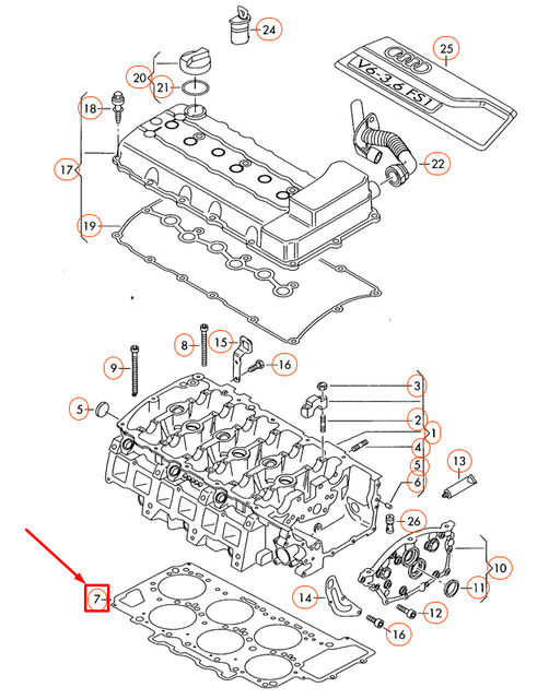Audi Q7 4L Cylinder Head Gasket Metal 03H103383K NEW GENUINE eBay