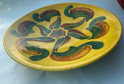 RARE! MCM 1948 Winterhalder Large Handmade/Painted Ceramic Plate/Dish~Signed