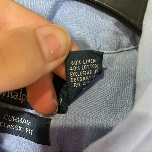 Polo Ralph Lauren Curham classic fit button down shirt cotton linen Blend medium thumbnail 5