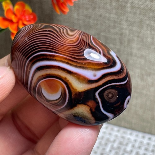 Pierre D'Agate Dentelle Polie Naturelle - 135g - Origine Madagascar - Neuf Sans Emballage