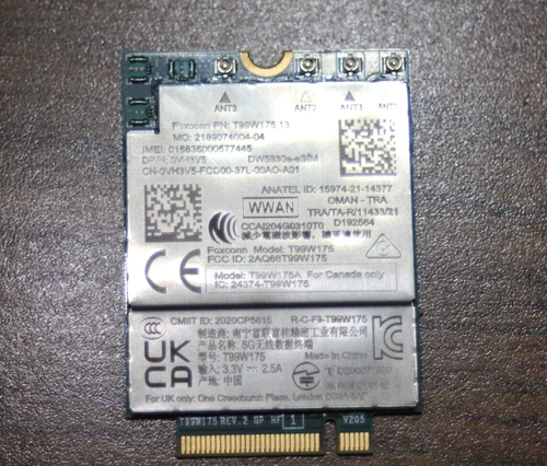 DELL DW5930e-eSIM WWAN 5G Mobile Broadband Module T99W175 RPY3T Rugged 0VH3V5