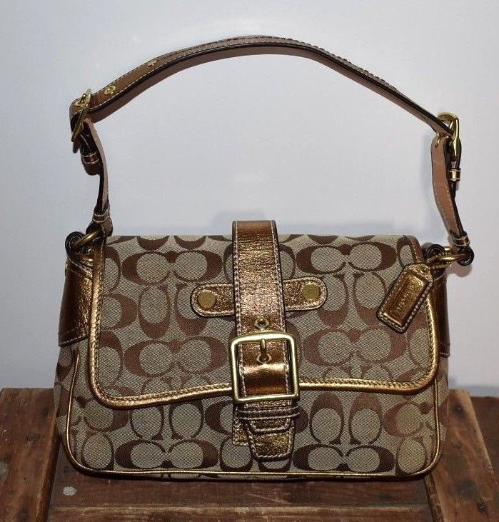 Metallic Gold and Brown Coach Shoulder Bag | eBay Metallic Gold and Brown Coach Shoulder Bag | eBay