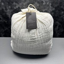 RESTORATION HARDWARE ITALIAN CRINKLED LINEN-COTTON KING DUVET COVER