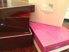    Coach Specialty Gift Box 14  Med Lg Bag Tote Purse Holiday Silver Stickers  