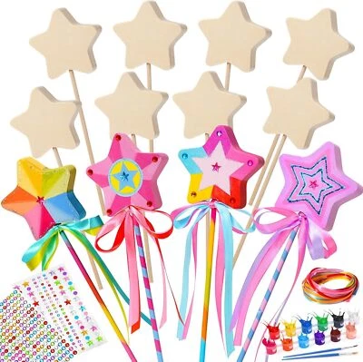 Atoylink Bastel-Set Kinder Mädchen, 12 Stück Prinzessin Zauberstab Basteln