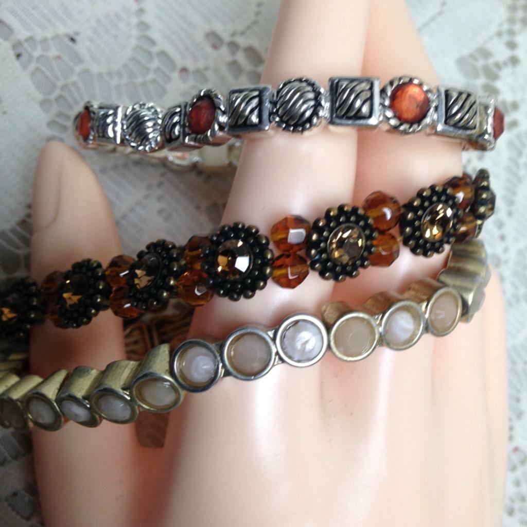 3pc Multi colored Beaded Stretchable Bracelets - image 1