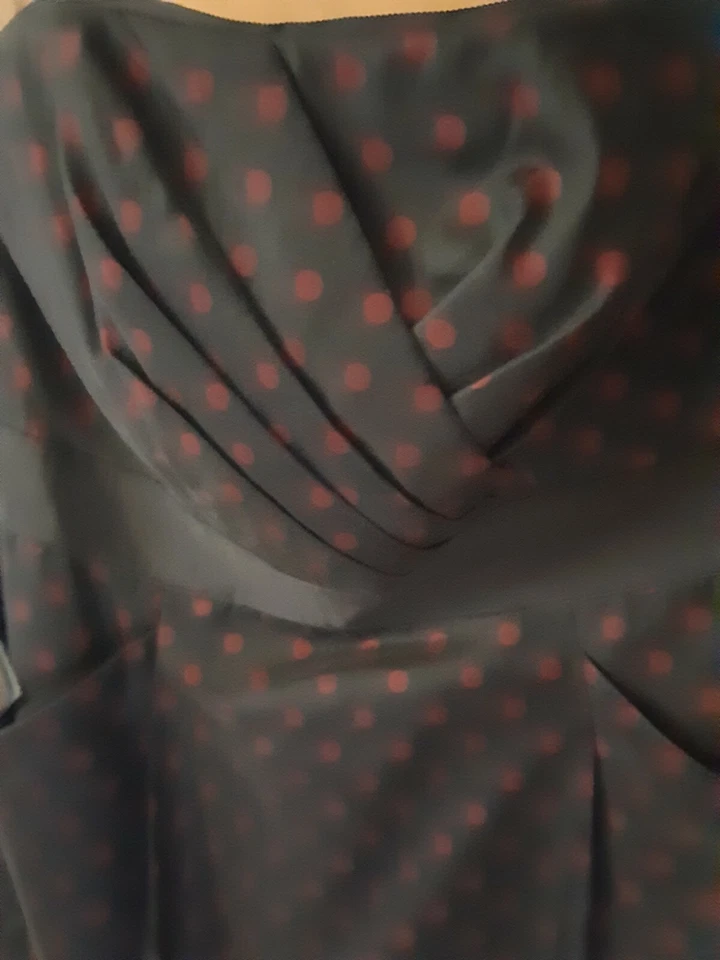 Nuevo con etiquetas Casa Blanca Mercado Negro Rojo Lunares Sin Tirantes Negro Talla 14 Foto 2 de 4