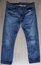 NSF Jeans Mens 36x34 Blue Dark Wash Denim Whiskers Made in USA