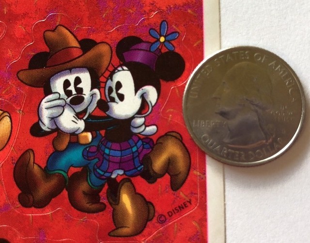 PIEEYED MICKEY & MINNIE MOUSE DANCING Sticker(8pc)Hallmark*Disney