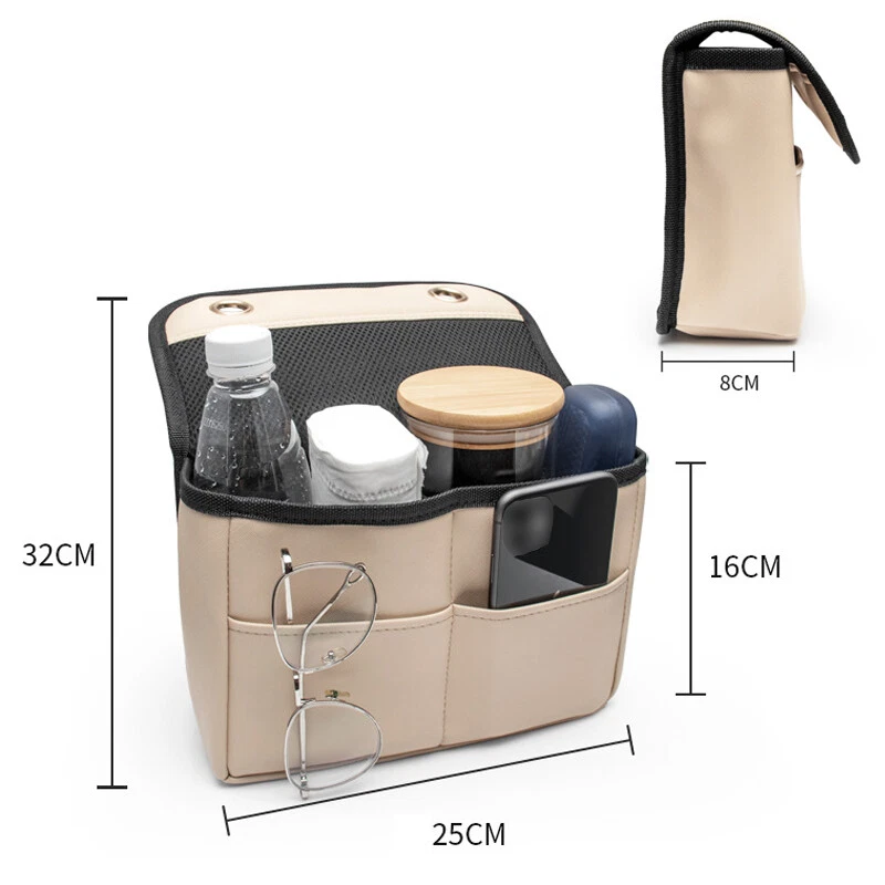 Bolsa de almacenamiento para respaldo de asiento de automóvil Bolsa de pañuelos Bolsa de soporte de PU Suministros de organizador de automóvil Foto 4 de 4