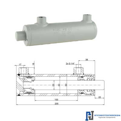 Hydraulikzylinder doppeltwirkend CJ2F-40/22/100, Universell ohne Befestigung