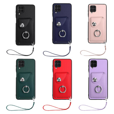 For Samsung Galaxy A55 54 53 52 Organizer Cards Case With Hand Strap Phone Cover