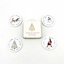 Pottery Barn Holiday Cheer Christmas Coasters Set of 4 Original Box