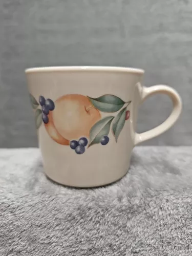 Coffee Mug Cup Corelle Abundance Mugs  Cups Fruit 1 Vintage Beige Cup Bin 006. 