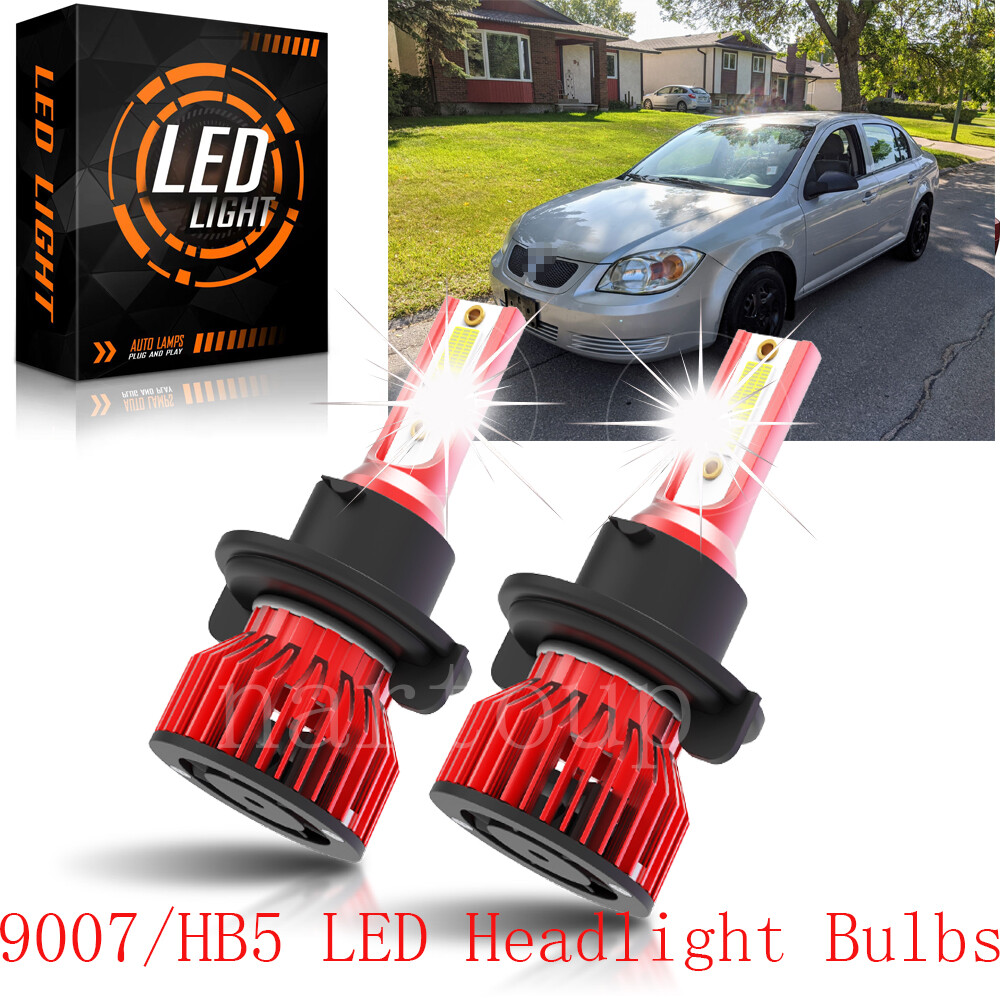2x 9007 HB5 LED Headlight Bulbs Kit Bright White for 2005-2006 Pontiac Pursuit
