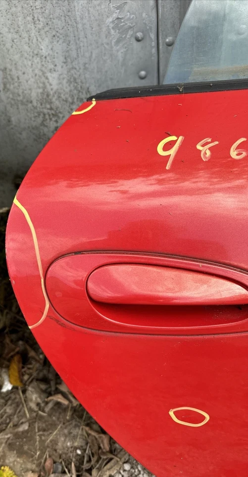 97-04 PUERTA LATERAL DEL PASAJERO DERECHA PORSCHE BOXSTER 986 996 911 con ESPEJO OEM ROJO Foto 2 de 4