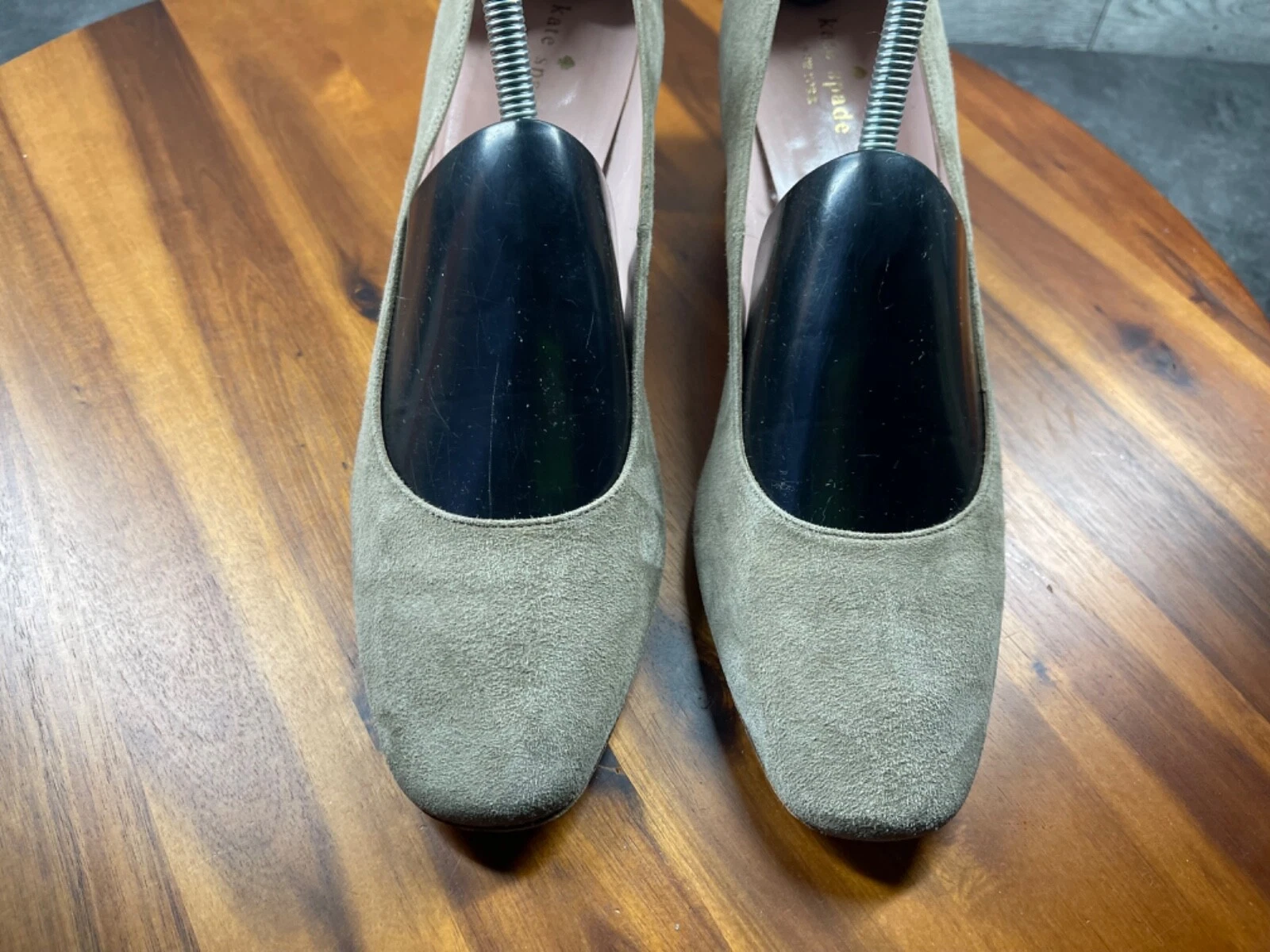 Scarpe Kate Spade Tacchi Donna 10M Kylah Marrone Scamosciato Punta Quadrata Comode Pump Block