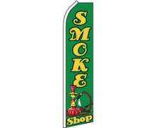 Smoke Shop Green / Yellow Swooper Super Feather Advertising Flag