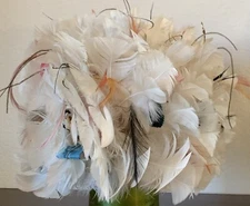 Vintage Gwenn Pennington Feather Hat With Flowers - Union Made In The U.S.A.