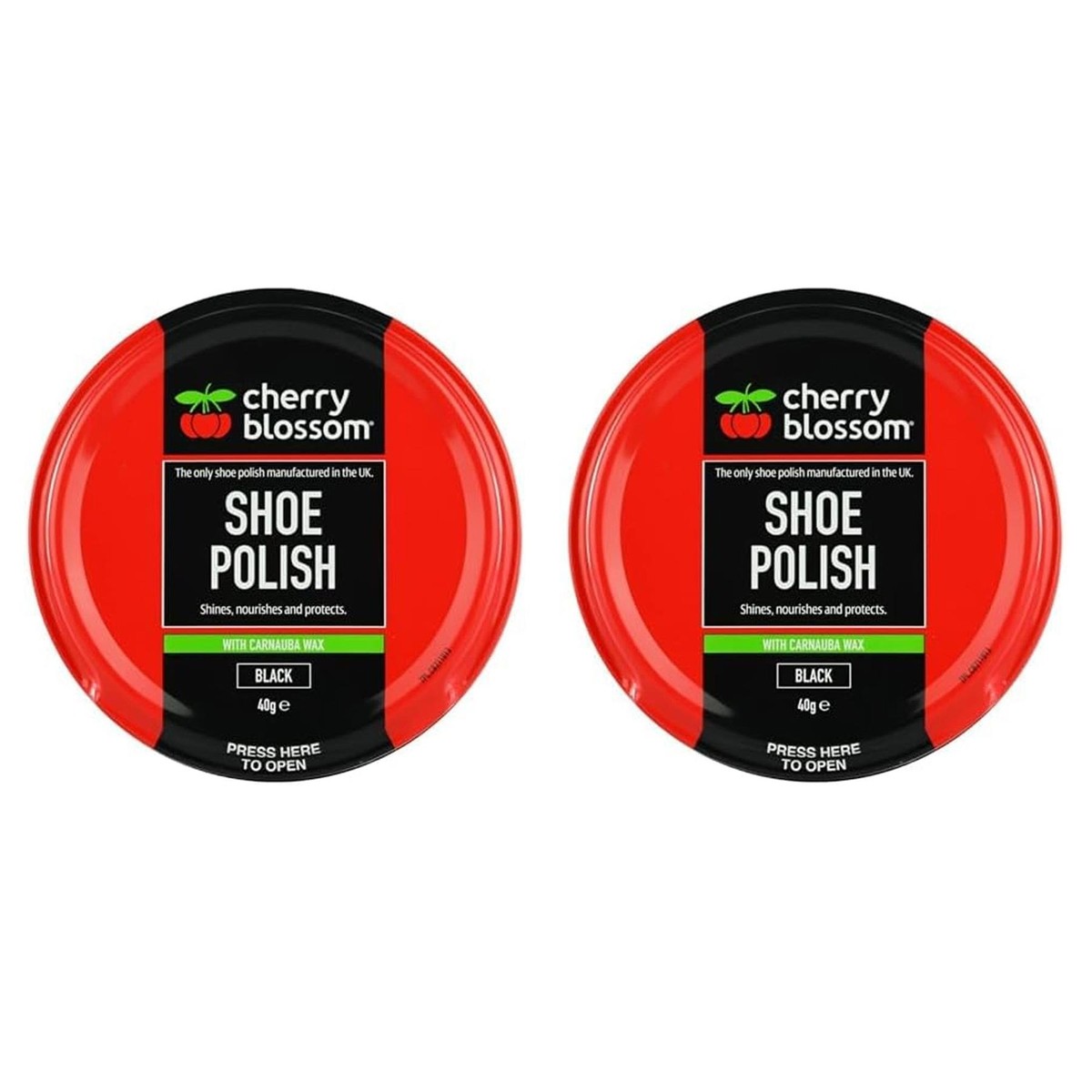 x 40ml Cherry Blossom Polish Shoe Care Black For Smooth Leathers