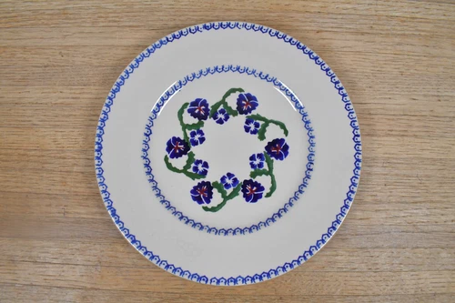 Vtg Nicholas Mosse Pottery Stoneware 8.5" Handmade Plate Pansy Flower Ireland