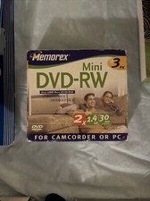 Memorex Mini DVD-RW 3 Pack For Camcorder or PC UPC 034707056251 NEW Sealed Box