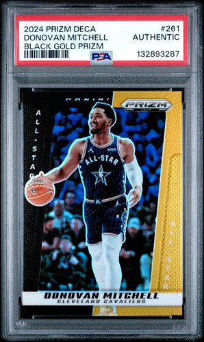 2024 Panini Prizm Deca Donovan Mitchell Black Gold Prizm 5/5 PSA AUTH #261