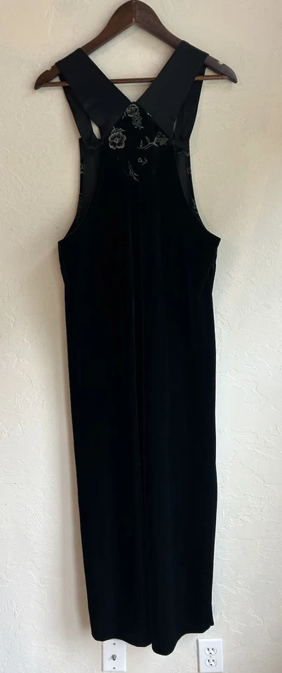 Mono de terciopelo negro vintage años 90 Y2K Romeo pierna ancha M Fairy Grunge Whimsigoth Foto 2 de 4