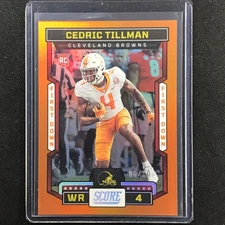 2023 Score Cedric Tillman Rookie First Down Orange 8/10