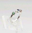 Marsala Mftg MC Sterling Silver Pink Sapphire, Tanzanite Green Tourmaline Ring — photo 4