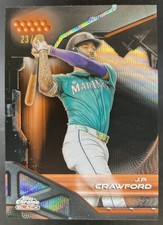 2026 Topps Chrome Black J.P. Crawford Orange Refractor /25 Mariners #80